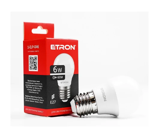 Лампа ETRON 1-ELP-046 G45 6W 4200K 220V E27