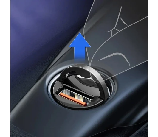 Автомобільний зарядний пристрій Baseus Mini Quick Charge Car Charger USB Port 30W Gray (VCHX-A0G)