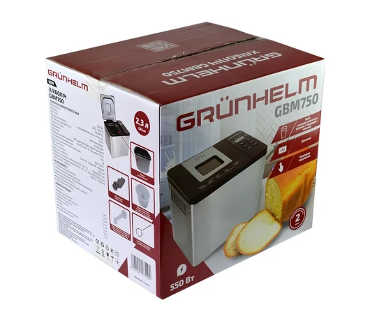 Хлібопічка Grunhelm GBM750, 550 Вт 