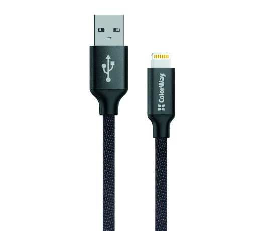 Кабель USB Colorway Lightning Black/CW-CBUL004-BK*