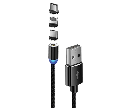 Кабель Colorway USB - 3в1 Magnetic 2.4А 1м Black (CW-CBUU020-BK)