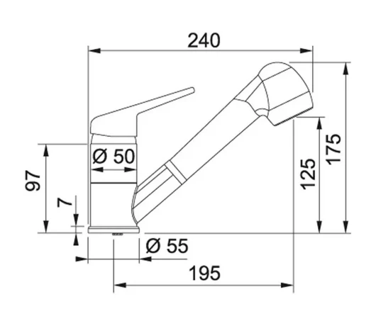 Змішувач для кухні Franke Novara Plus Pull Out (115.0347.111)