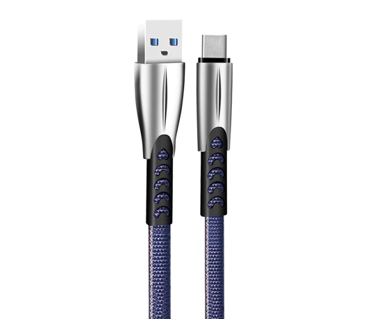 Кабель Colorway USB - Type-C (zinc) 2.4А 1м Blue (CW-CBUC012-BL)