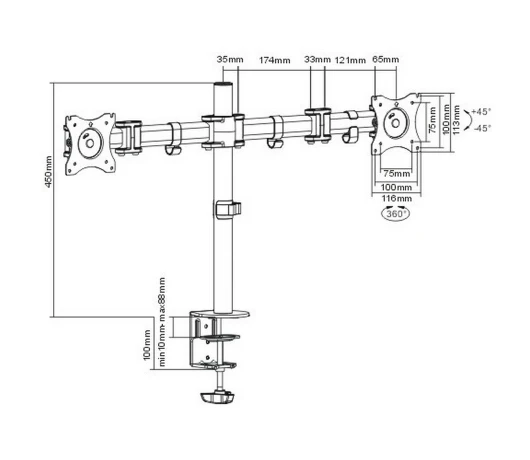 Кронштейн для монитора ITech MBS-12F