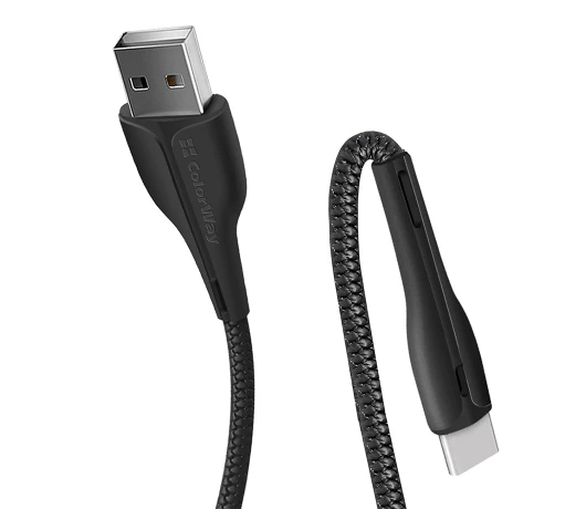 Кабель Colorway USB - Type-C (PVC) 2.4А 1м Black (CW-CBUC034-BK)