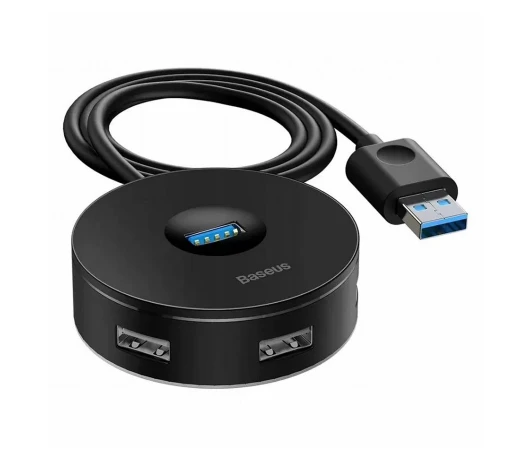 USB HUB Baseus round box (Type-C to 1USB3.0 + 3USB2.0) Black