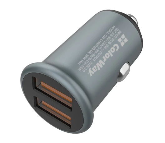 Автомобільний зарядний пристрій Colorway 2USB Quick Charge 3.0 (36W) Grey (CW-CHA036Q-GR)