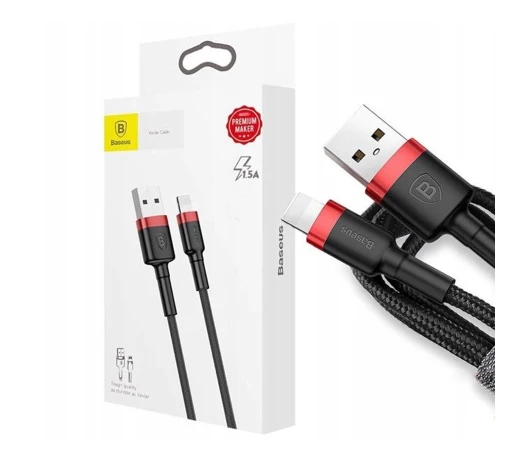 Кабель USB Baseus cafule Cable Lightning 1.5A 2m Red+Black