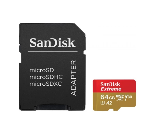 Карта памяти SanDisk Extreme (UHS-1 U3) microSDXC 64GB class10 V30