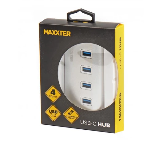 Концентратор Maxxter HU3С-4P-01 на 4 порти USB 3.0 Tupe-C