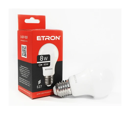 Лампа ETRON 1-ELP-010 A55 8W 4200K E27