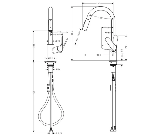 Змішувач для кухні Hansgrohe Focus M41 (31815670)