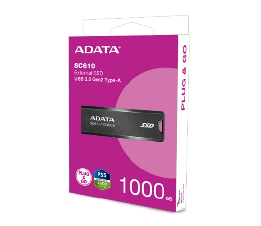 Зовнішній SSD диск ADATA SC610 1TB USB 3.2  550/500Mb/s Black