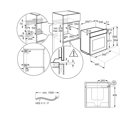 Вбудована духова шафа Electrolux OEF3H40BW