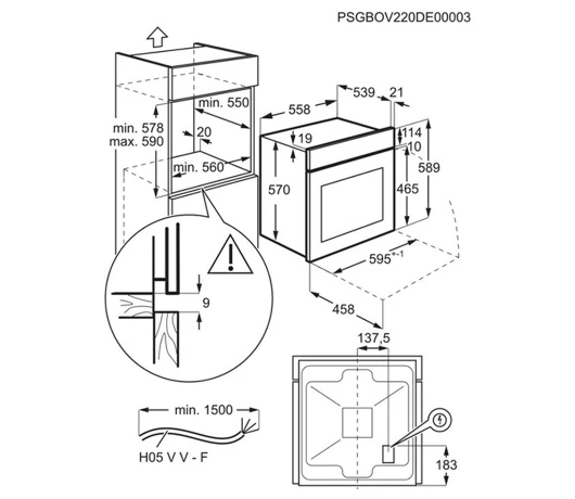 Вбудована духова шафа Electrolux  EOF3H00BX