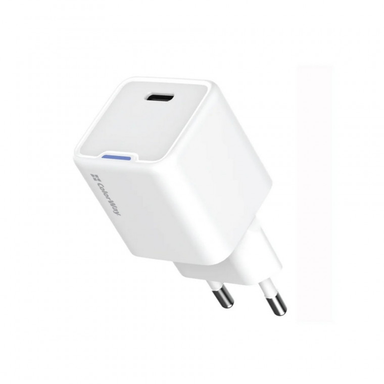 Зарядное устройство Colorway GaN Mini 20W PD Port PPS USB-C White (CW-CHS059PD-WT)