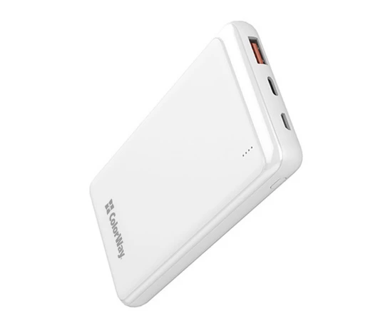 Зовнішній акумулятор Colorway (CW-PB100LPG3WT-PD) 10000mAh Slim White