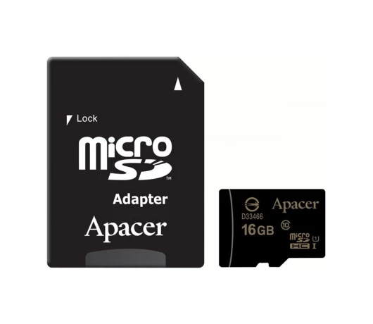 Карта пам'яті APACER microSD 16Gb cl10 з з адаптером