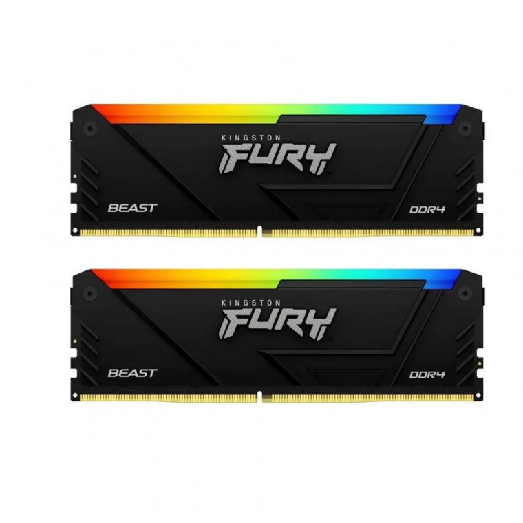 Пам'ять ПК Kingston DDR4 32GB KIT (16GBx2) 3200 FURY Beast RGB (KF432C16BB12AK2/32)