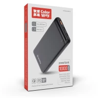 Внешний аккумулятор Colorway (CW-PB100LPG3BK-PD) 10000 mAh Slim Black