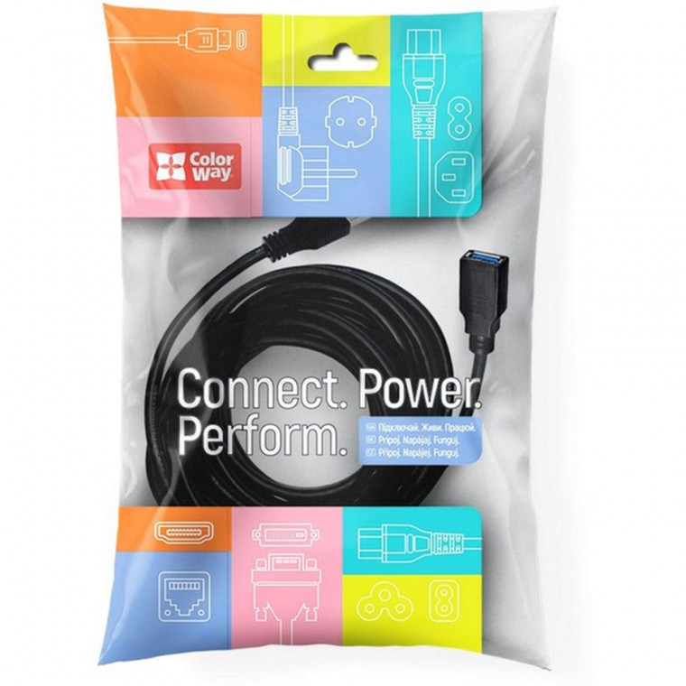 Кабель удлинитель Colorway USB 3.0 AM/AF 1.8 м Back (CW-CBUF075-BK)