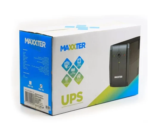 Источник бесперебойного питания Maxxter MX-UPS-B850-02, 850 BA