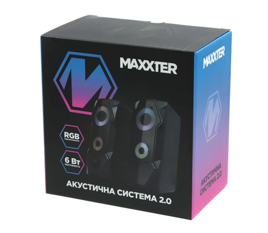 Комп'ютерна акустика 2.0 Maxxter CSP-U002RGB