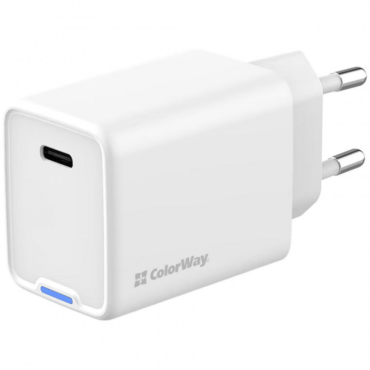 Зарядное устройство Colorway GaN3 Mini 45W PD Port PPS USB-C White (CW-CHS057PD-WT)
